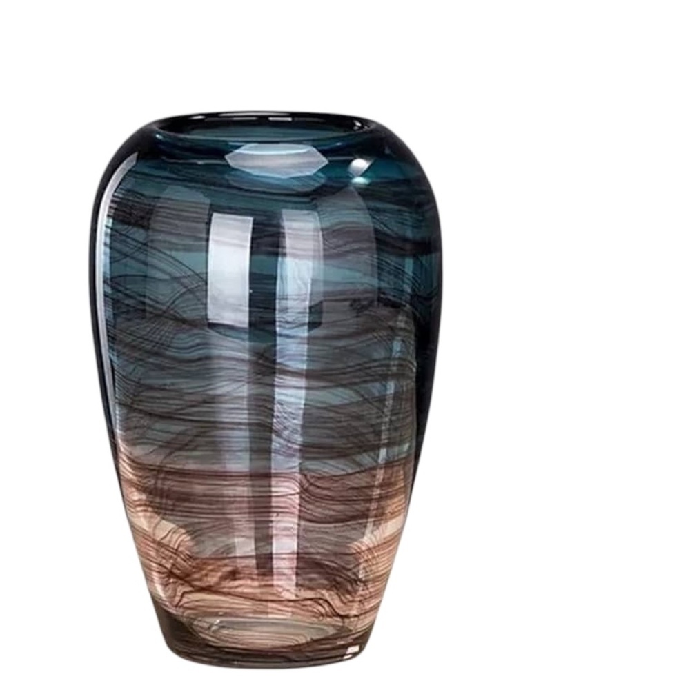 NWOB Creative Ink Transparent Glass Flower Vase Light Luxury Modern